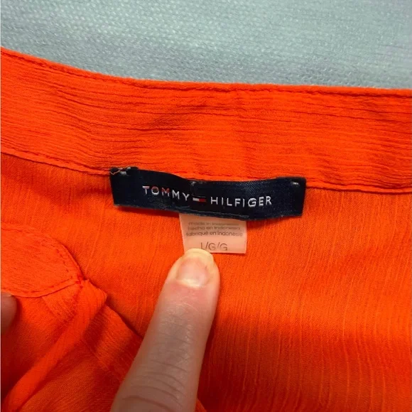 Tommy Hilfiger Vibrant Red Ruffle Blouse - Picture 6 of 6